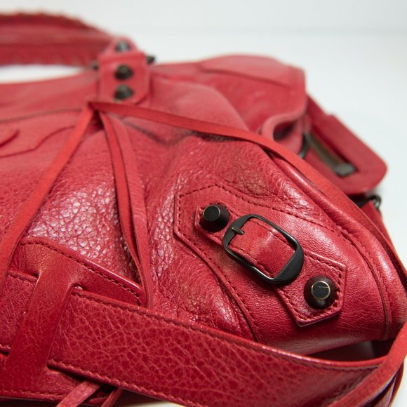 Red Balenciaga Motorcycle City Bag - Picture 3 of 13